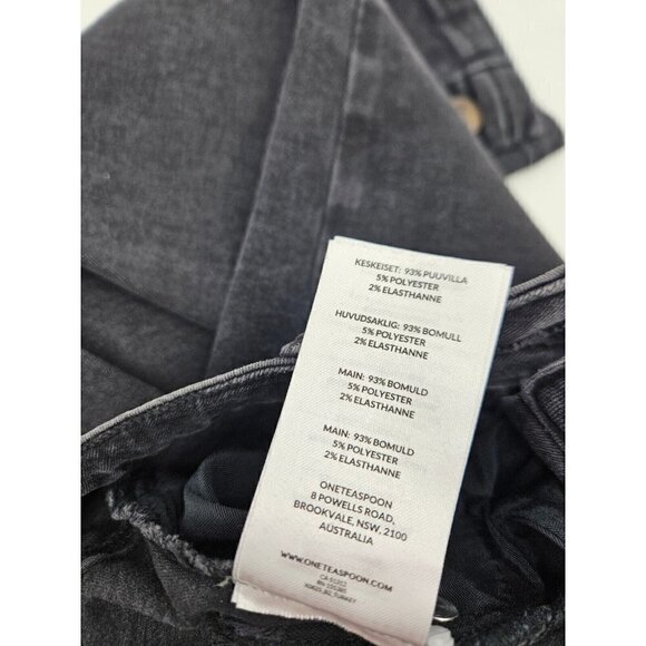New One Teaspoon Preachers High Waist Jeans Womens 22 Black Swan Skinny - Picture 10 of 10